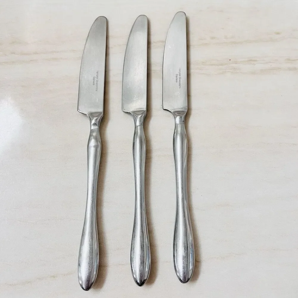 3pc HAMPTON SILVERSMITHS HSV31 Dinner Knife 9 1/8” Stainless Satin Frosted 18/8